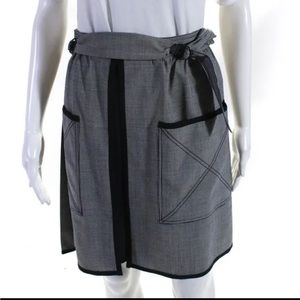 Zac Posen Z Spoke Mini Skirt Grey Navy Micro houndstooth Size 4 NWT